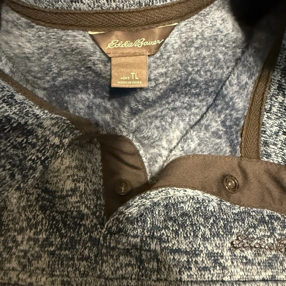 Eddie Bauer Blue Patterned Pullover - Picture 6 of 6